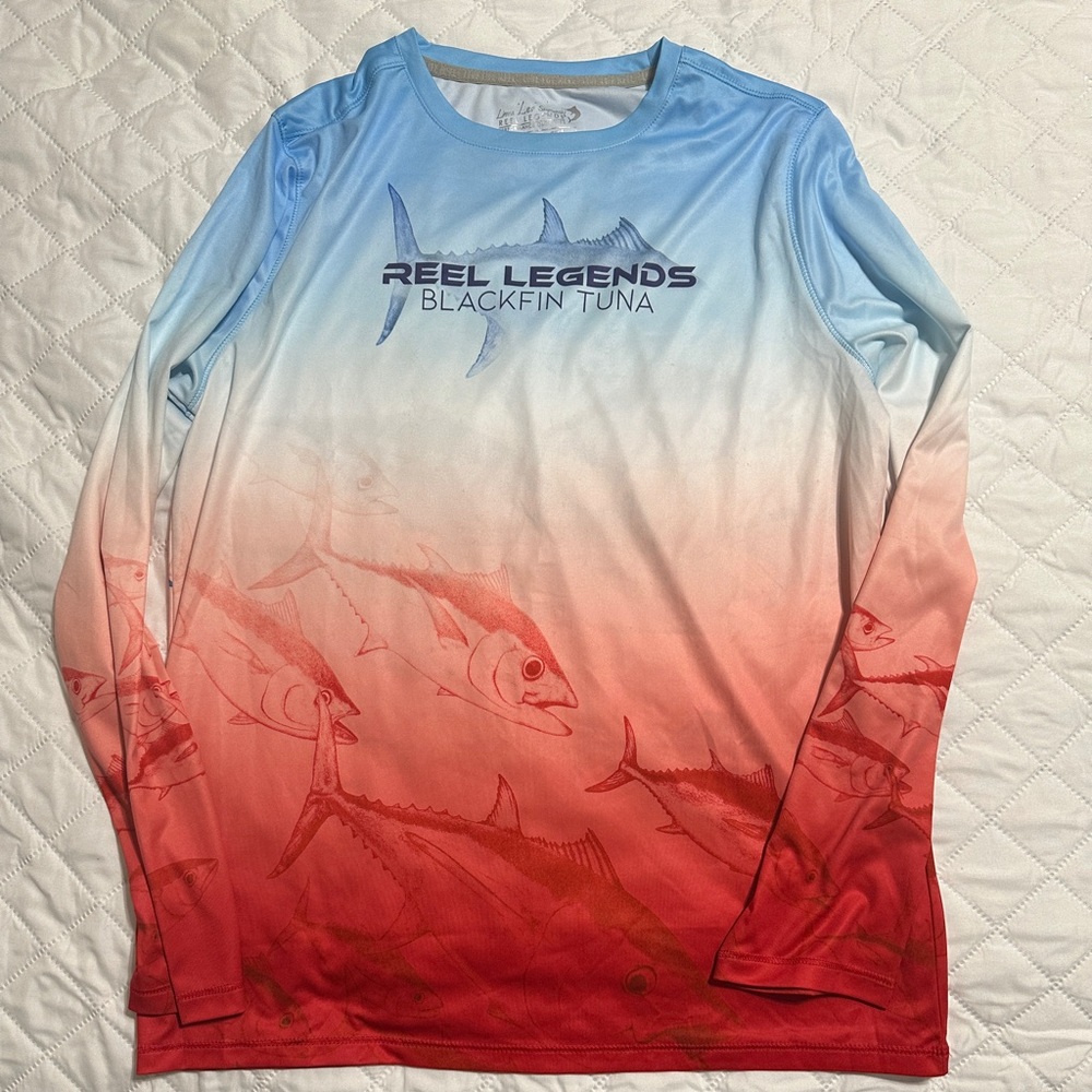 Reel Lengends, Linea  Lea Szymansky ,size xl18 blue red and orange color